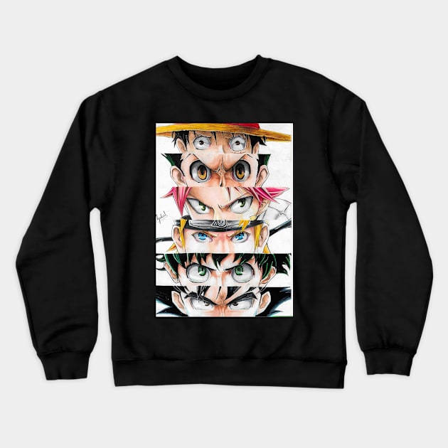 top anime eyes mix Crewneck Sweatshirt by senpai_lvl3000